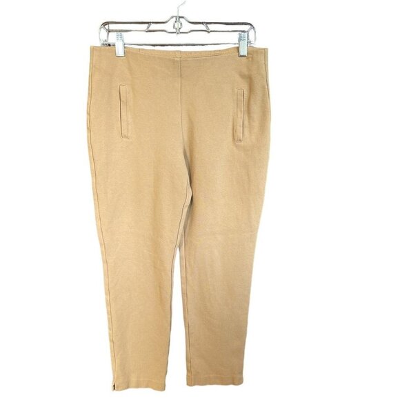 CHICOS Women's Size 0.5 Brown Stretchable, Elastic Waist Taper Leg Ankle Pants - Picture 1 of 10